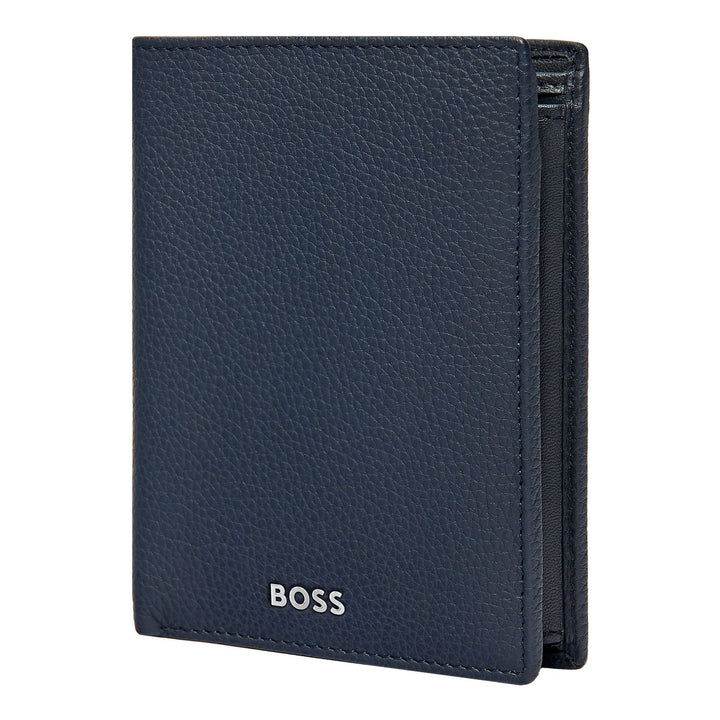 Hugo Boss Portefeuille vertical à rabat Classic Granulated Navy HLO416N