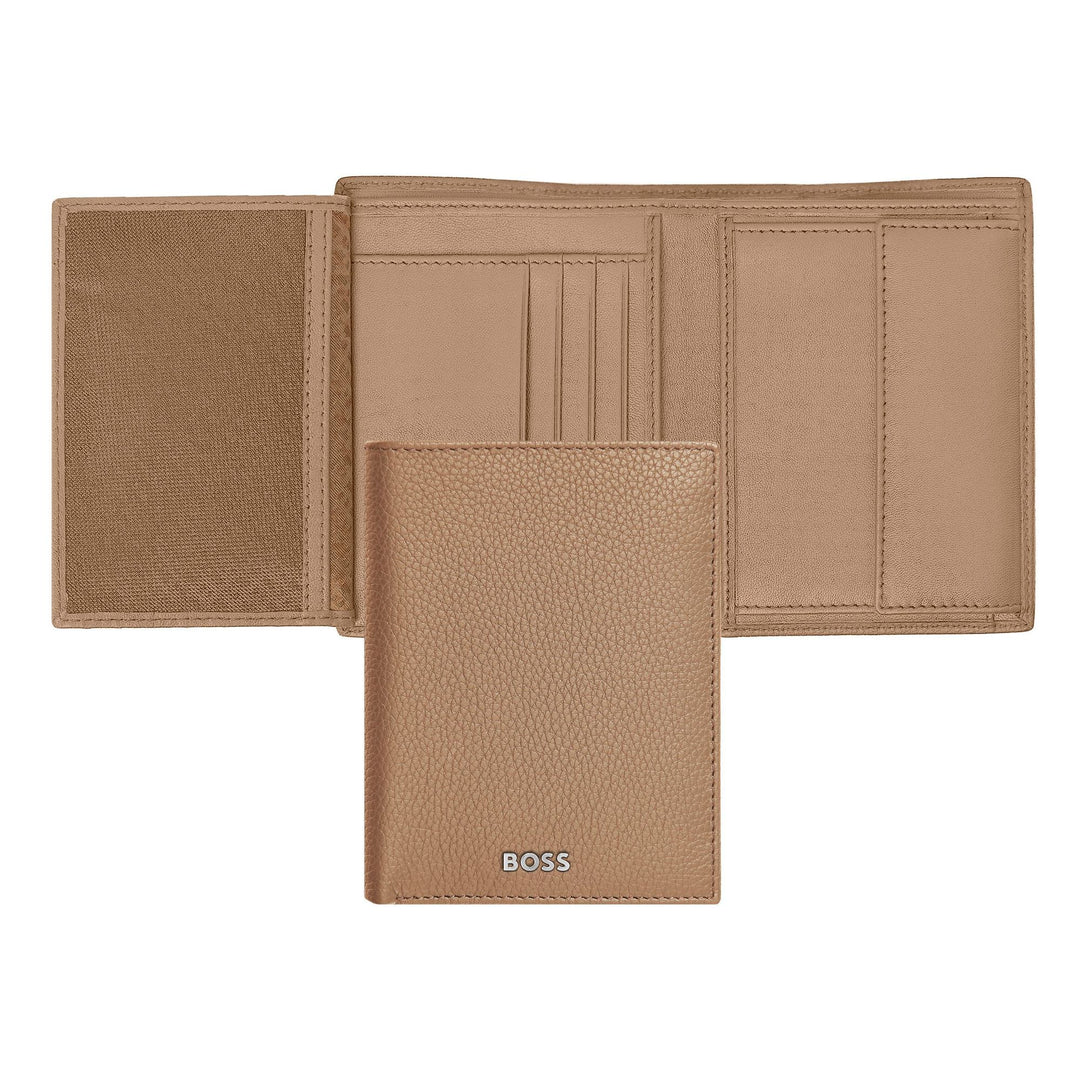 Hugo Boss Portafoglio verticale con patta Classic Granulato Cammello HLO416X