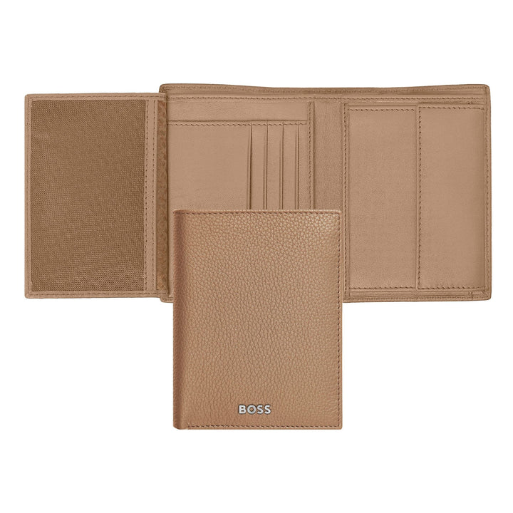 Hugo Boss Portafoglio verticale con patta Classic Granulato Cammello HLO416X