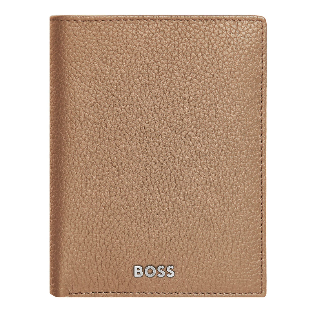 Hugo Boss Portafoglio verticale con patta Classic Granulato Cammello HLO416X
