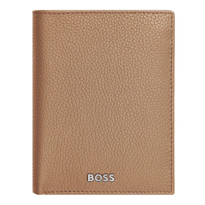 Hugo Boss Portafoglio verticale con patta Classic Granulato Cammello HLO416X
