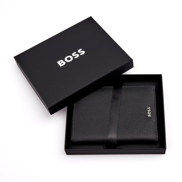 Hugo Boss Reisepasshülle Klassisch genarbtes Schwarz HLP416A