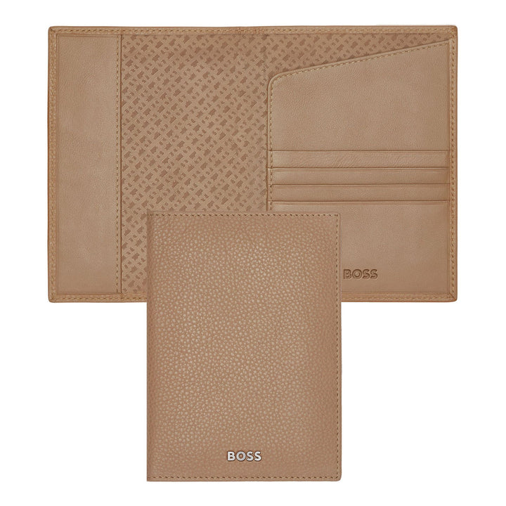 Hugo Boss Classic Reisepasshülle Granat Kamel HLP416X