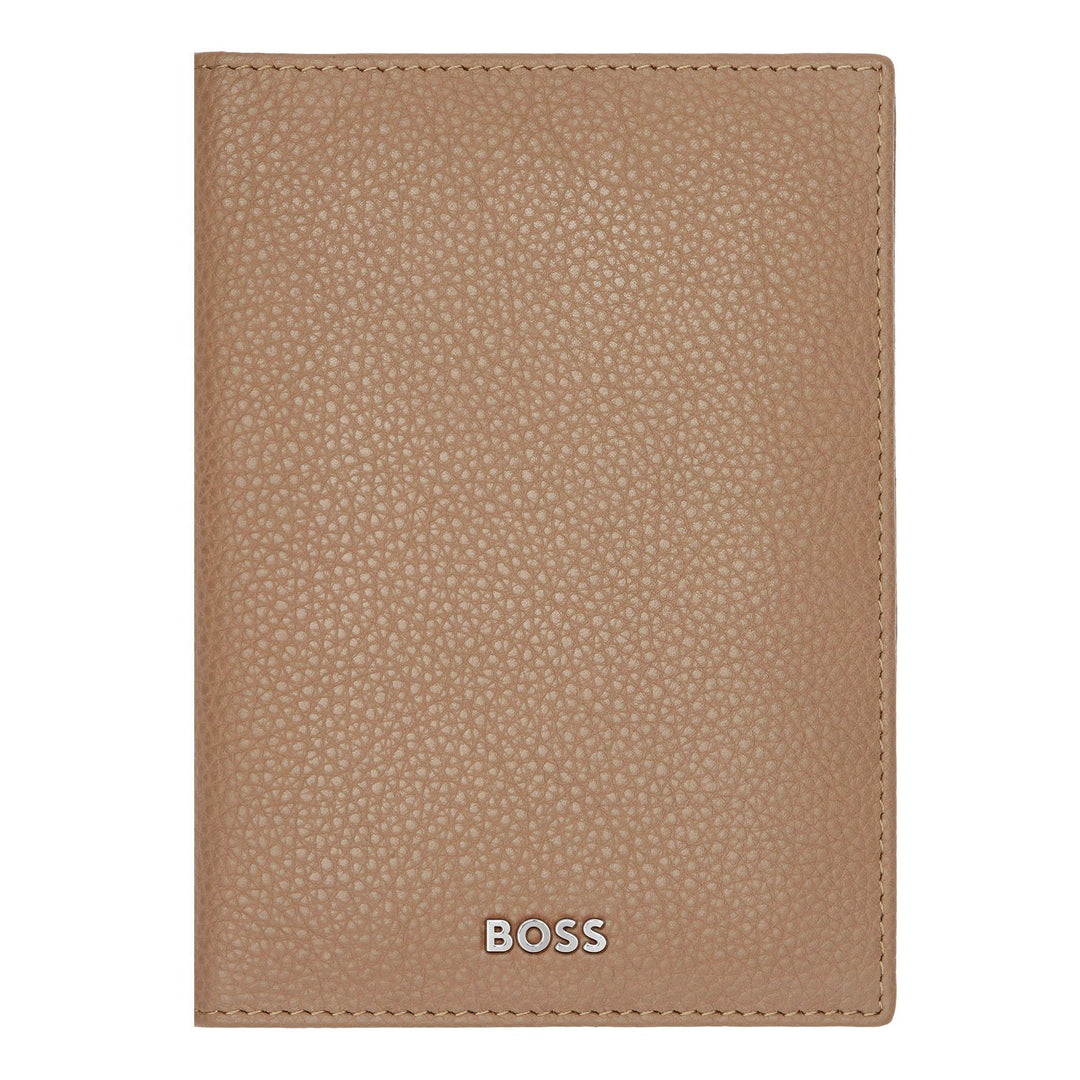 Hugo Boss Classic Reisepasshülle Granat Kamel HLP416X