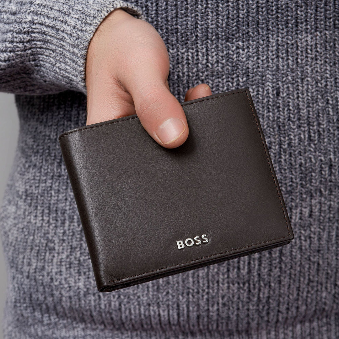 Hugo Boss Portefeuille marron lisse classique HLW403Y