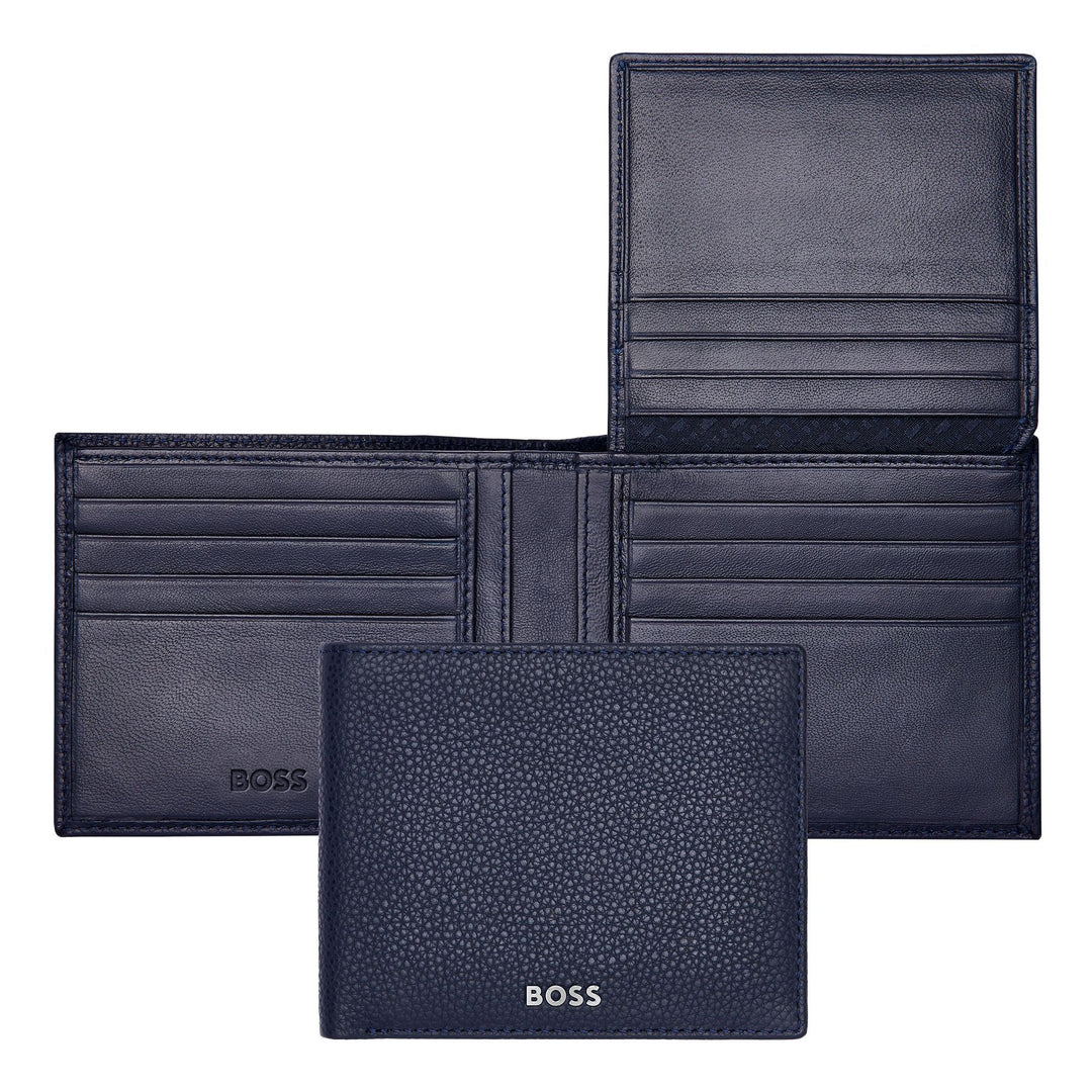 Hugo Boss Classic Flap Wallet Genarbt Navy HLY416N