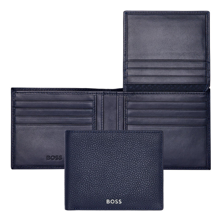 Hugo Boss Classic Flap Wallet Genarbt Navy HLY416N