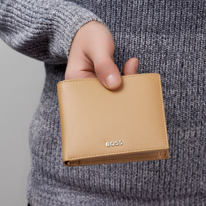 Hugo Boss Classic Flap Wallet Granuliertes Kamel HLY416X