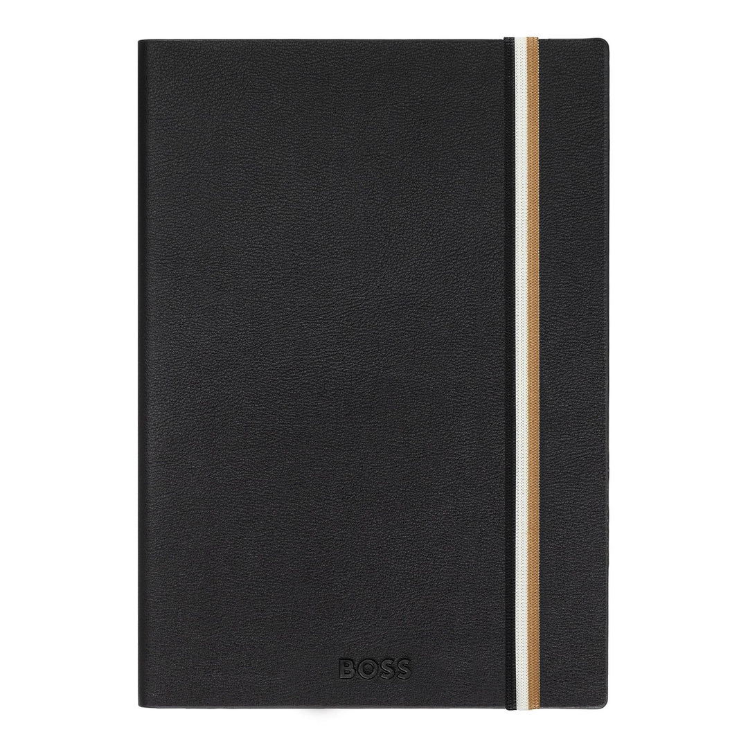 Hugo Boss Cuaderno A5 icónico con rayas negras HNH321AL