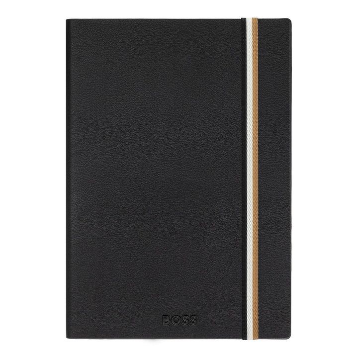 Hugo Boss Cuaderno A5 icónico con rayas negras HNH321AL