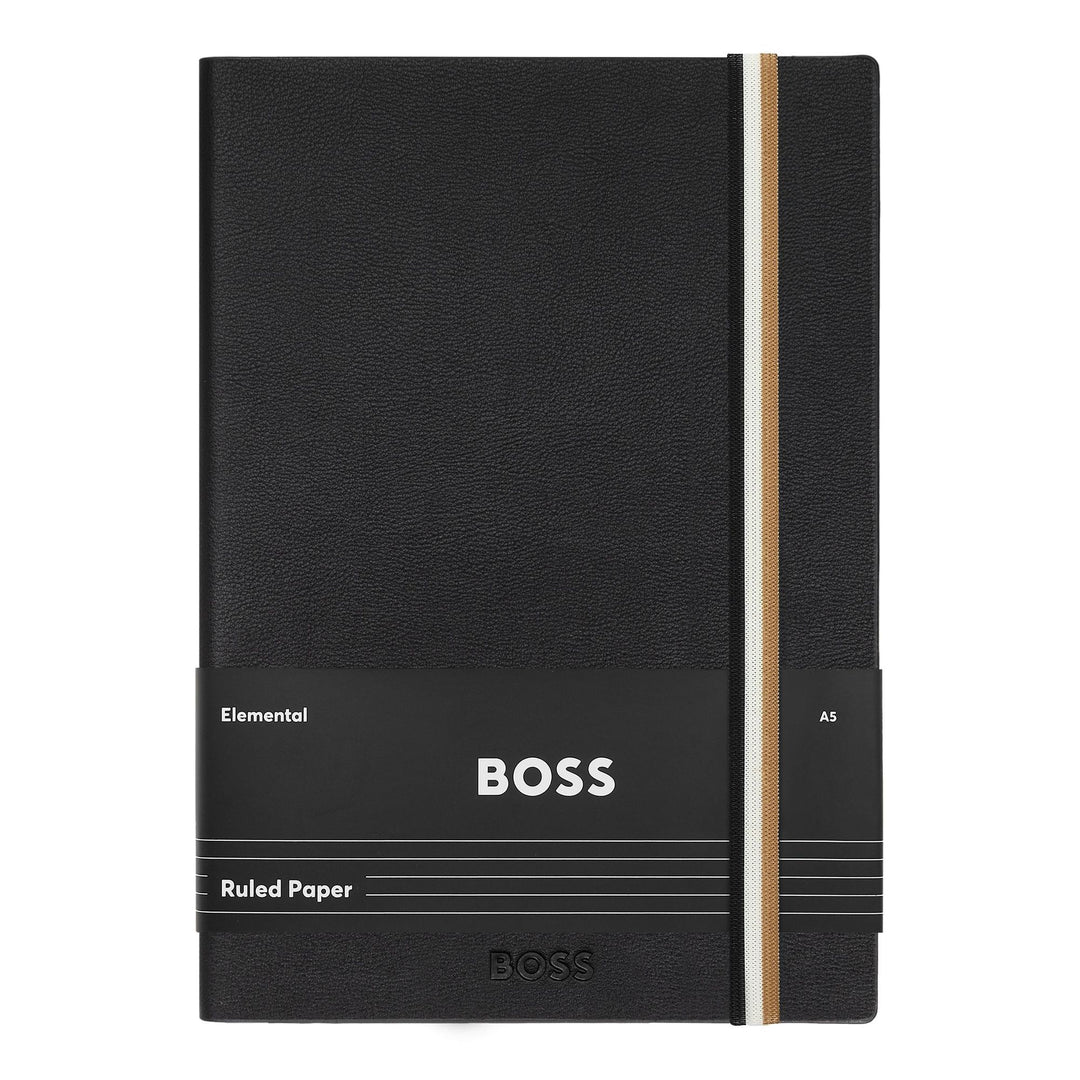 Hugo Boss Cuaderno A5 icónico con rayas negras HNH321AL