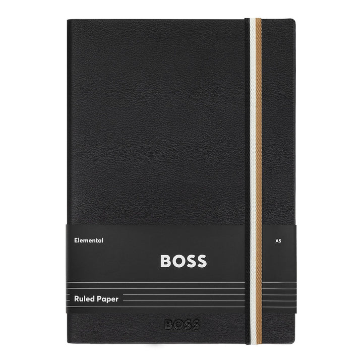 Hugo Boss Cuaderno A5 icónico con rayas negras HNH321AL