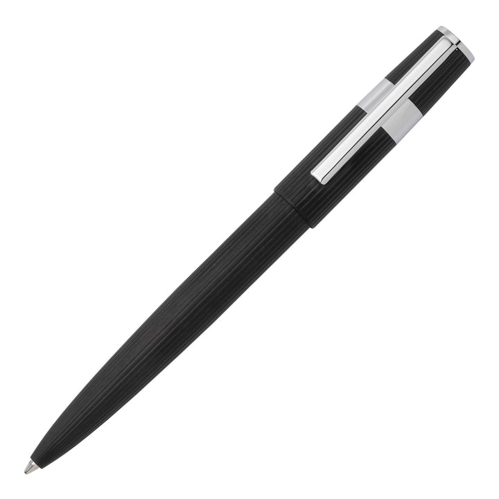 Hugo Boss Penna a sfera Gear Pinstripe Nero / Cromo HSV2854A