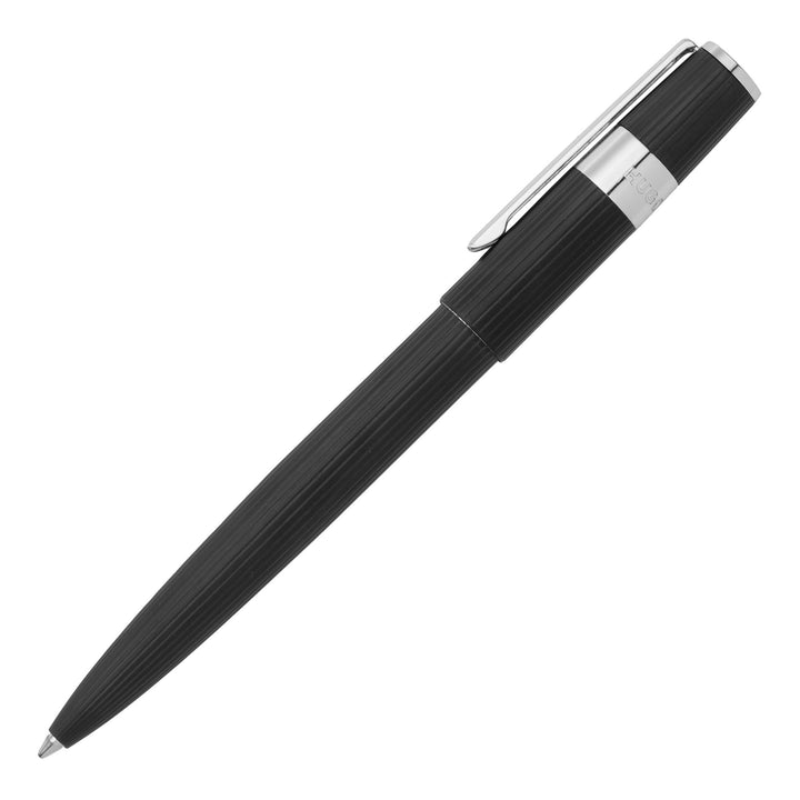 Hugo Boss Penna a sfera Gear Pinstripe Nero / Cromo HSV2854A