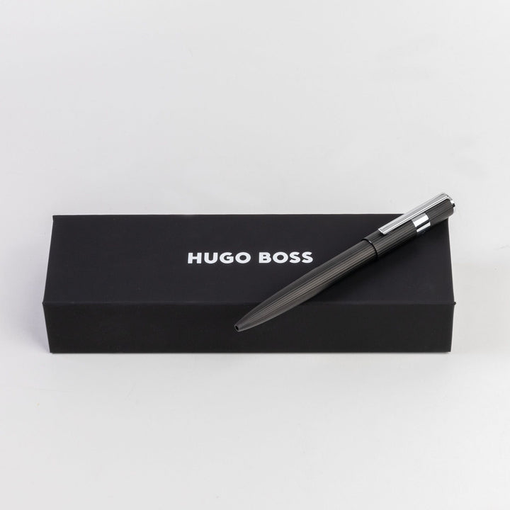 Hugo Boss Penna a sfera Gear Pinstripe Nero / Cromo HSV2854A
