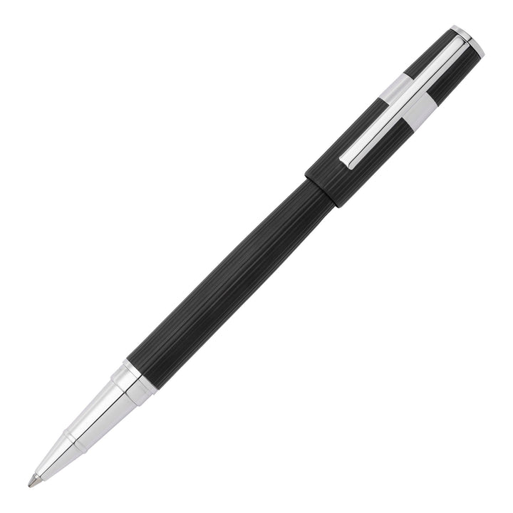 Hugo Boss Penna a sfera Gear Pinstripe Nero / Cromo HSV2855A