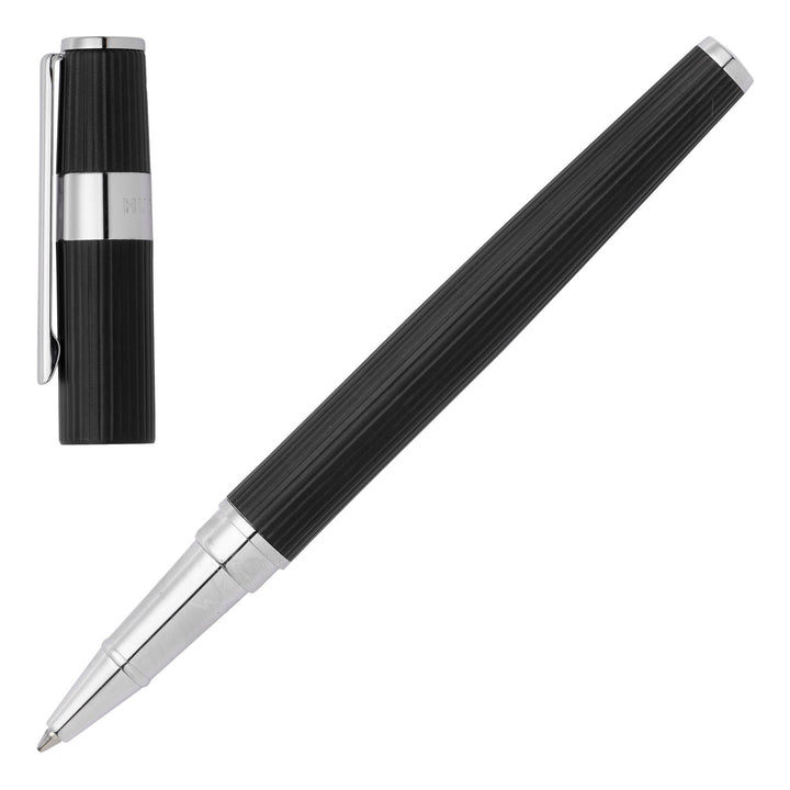 Hugo Boss Penna a sfera Gear Pinstripe Nero / Cromo HSV2855A
