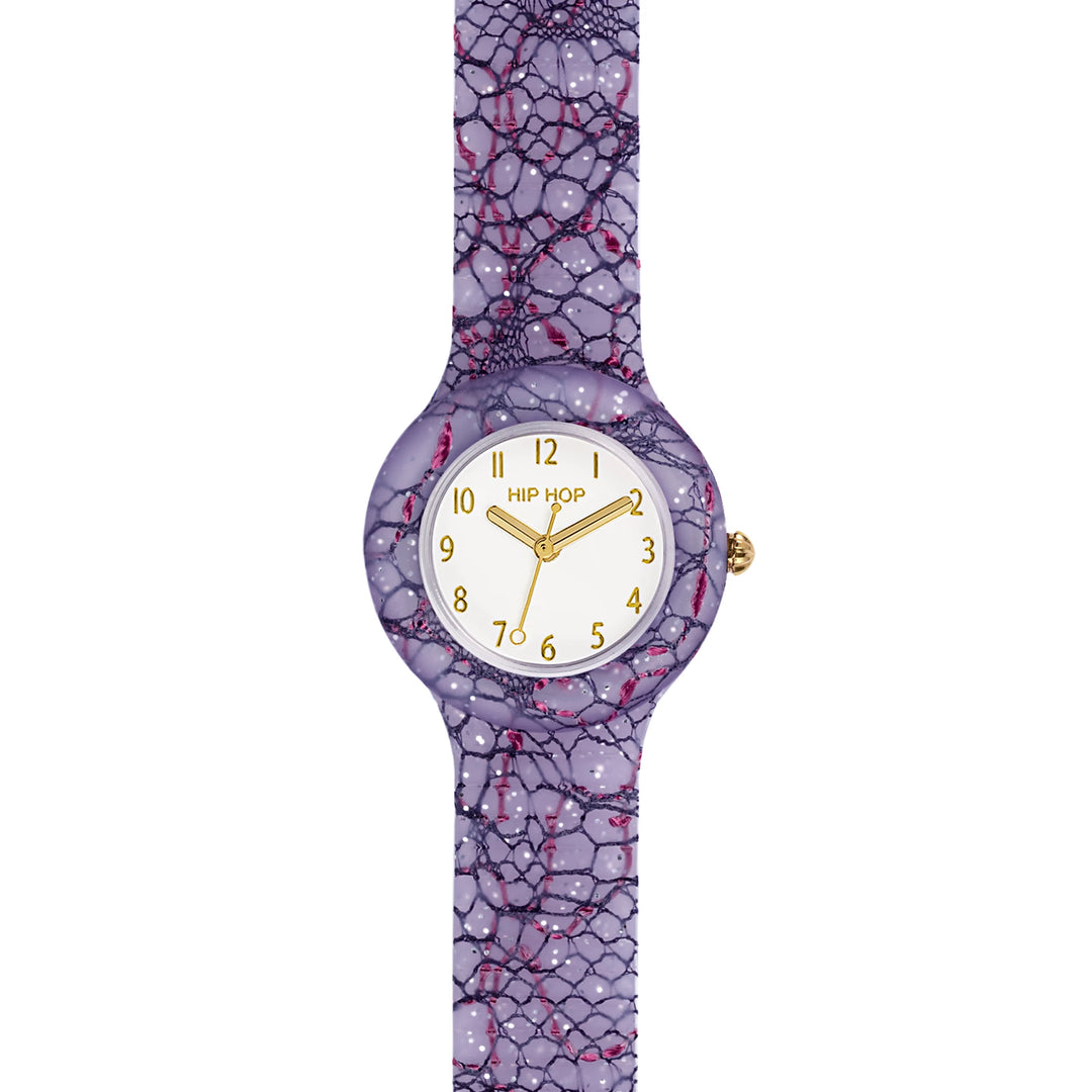 Hip hop clock purple and fuchsia lace collection 32mm hwu1224