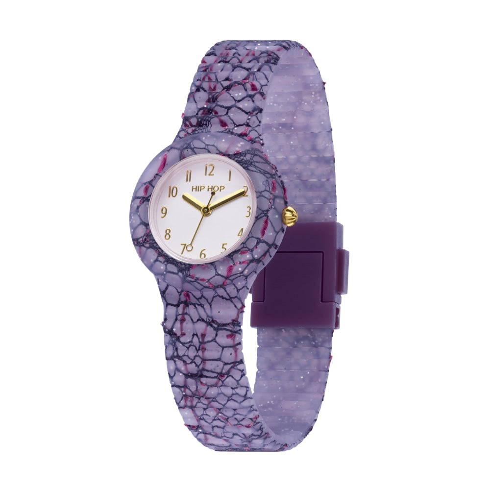 Hip hop clock purple and fuchsia lace collection 32mm hwu1224