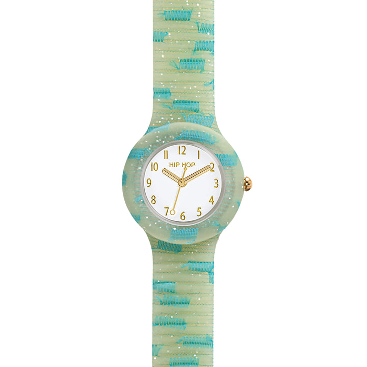 Montre Hip Hop Yellow And Light Blue Lace Lace Collection 32mm HWU1226