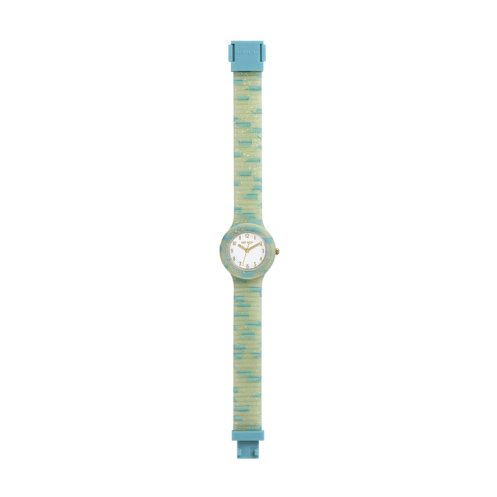 Montre Hip Hop Yellow And Light Blue Lace Lace Collection 32mm HWU1226