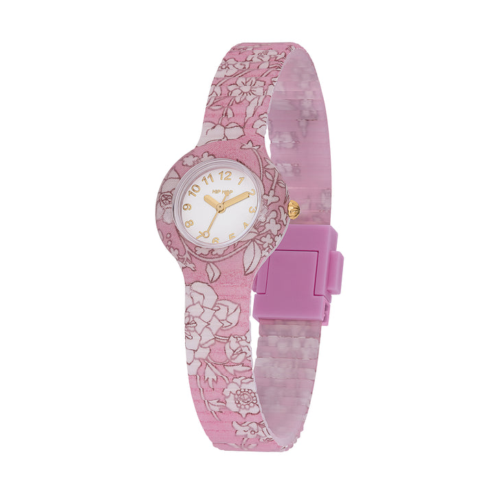 Hip Hop Clock Pink Winter Blossom Collection 28mm Hwu1250