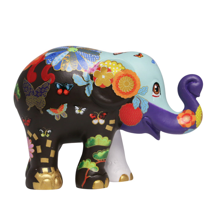 Elephant Parade éléphant Happy Kiku 15 cm Édition Limitée Par Chris Chun UK National Tour 2013 HAPPY KIKU 15
