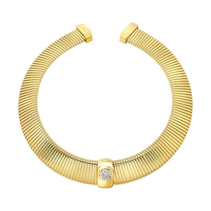Collier ras de cou Breil Stylize en acier finition or IP zircon cubique TJ4049