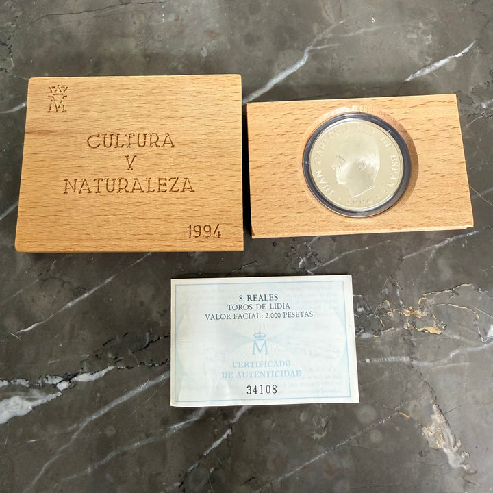 Moneta argento 8 Reales Toros de Lidia Cultura y Naturaleza