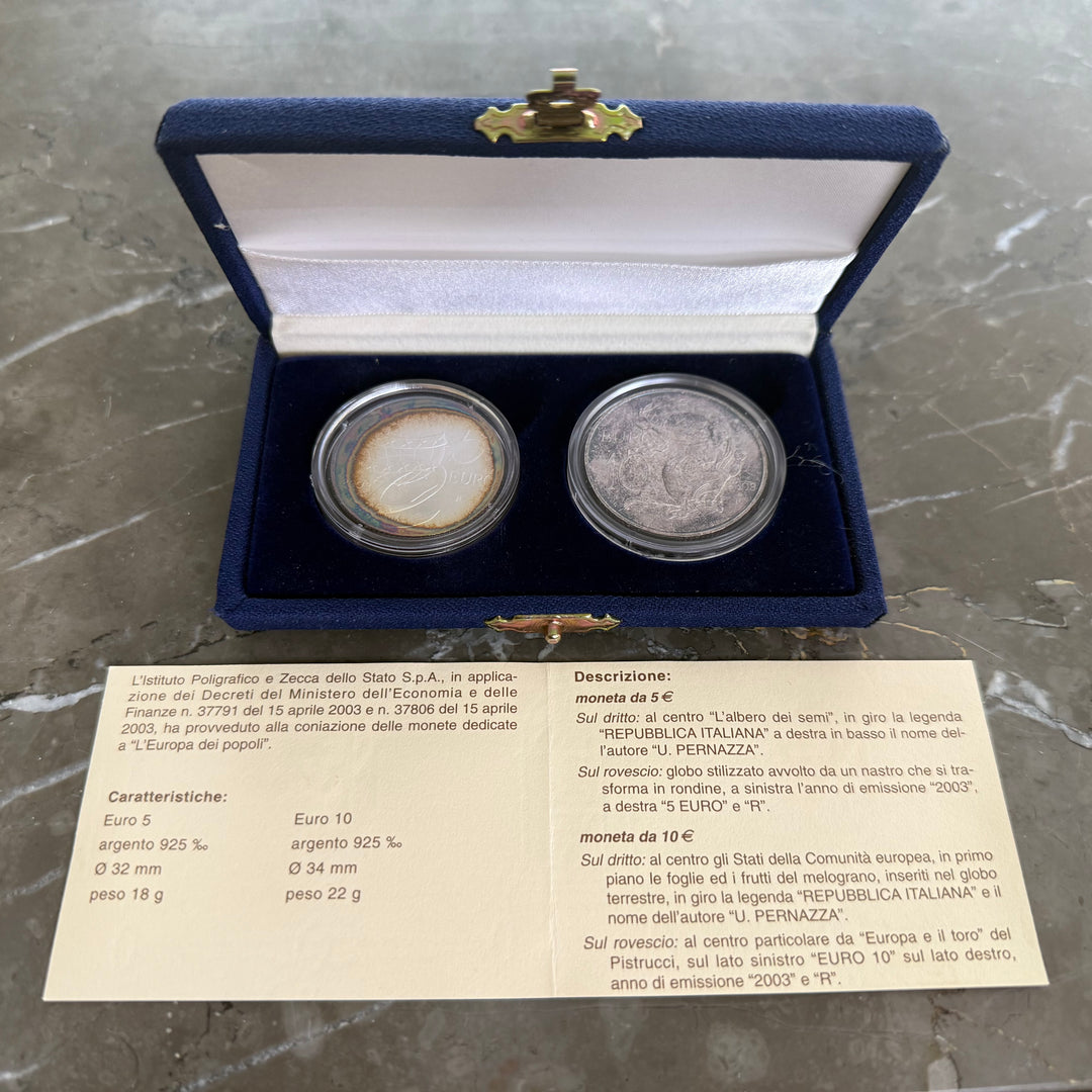 Pièces en argent 5 € 10 € L&