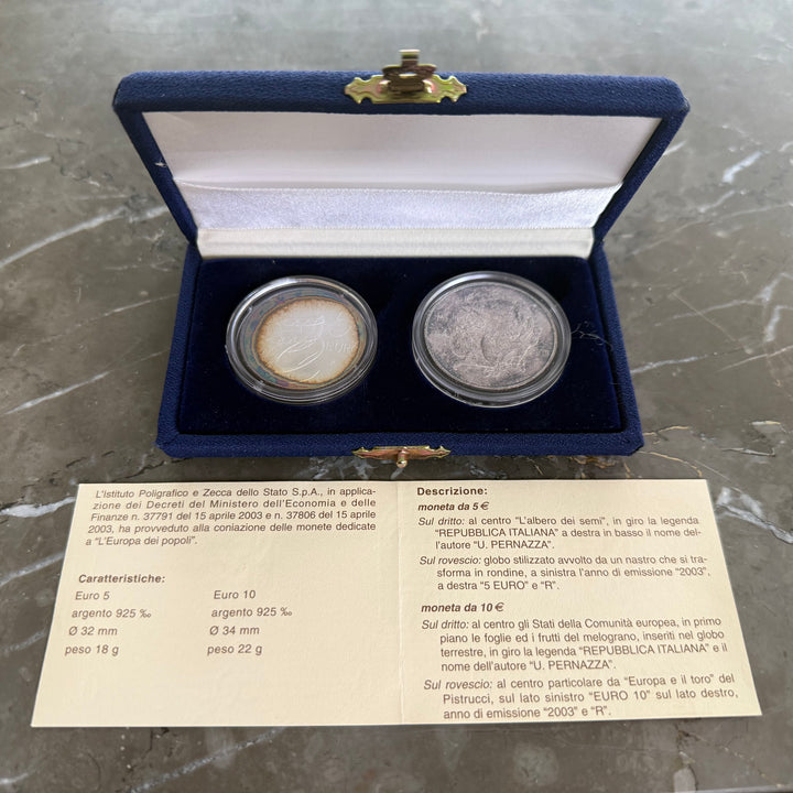 Pièces en argent 5 € 10 € L&