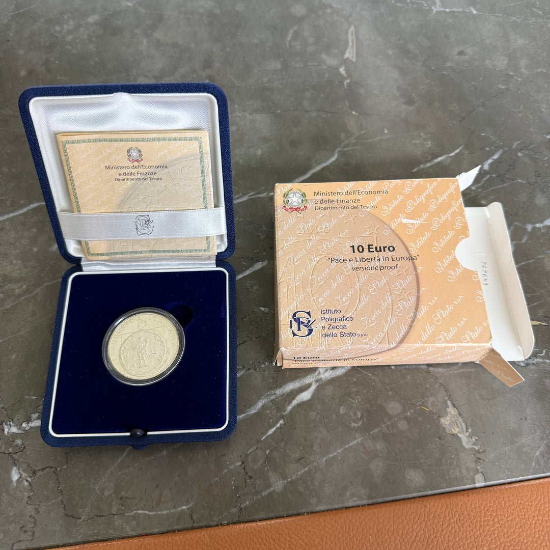 Moneta argento 10€ Pace e Libertà in Europa versione proof