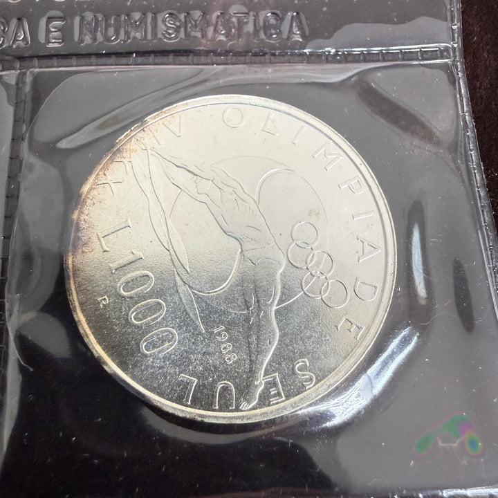 Monete in argento Repubblica di San Marino XV Olimpiade Invernale di Calgary e XXIV Olimpiade di Seul 1988