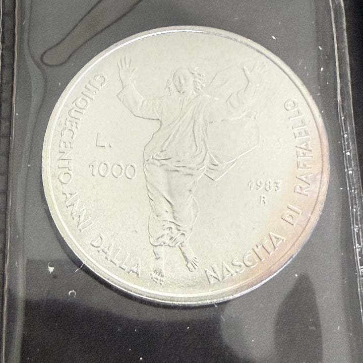 Monete in argento 500 1000 Lire Repubblica di San Marino V Centenario nascita Raffaello Sanzio 1983