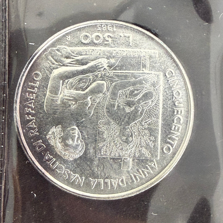 Monete in argento 500 1000 Lire Repubblica di San Marino V Centenario nascita Raffaello Sanzio 1983