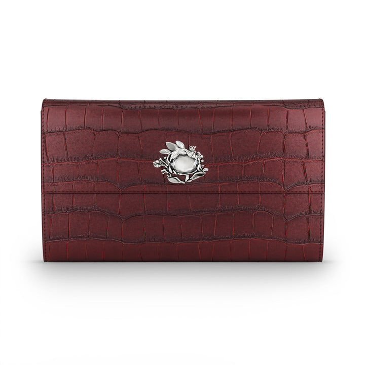 Giovanni Raspini cartera selva continental croco burdeos cuero bronce blanco L0033