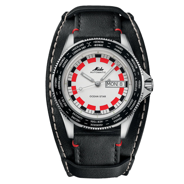 Mido Uhr Ocean Star Worldtimer 40mm Silber Automatik Stahl M026.830.16.030.00