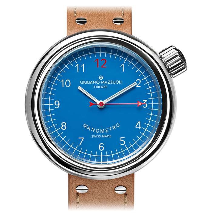 Giuliano Mazzuoli orologio Manometro 45mm azzurro automatico acciaio MRP03N