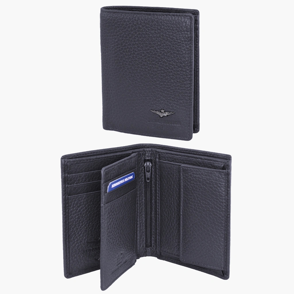 Cartera vertical de cuero suave AM186-NE