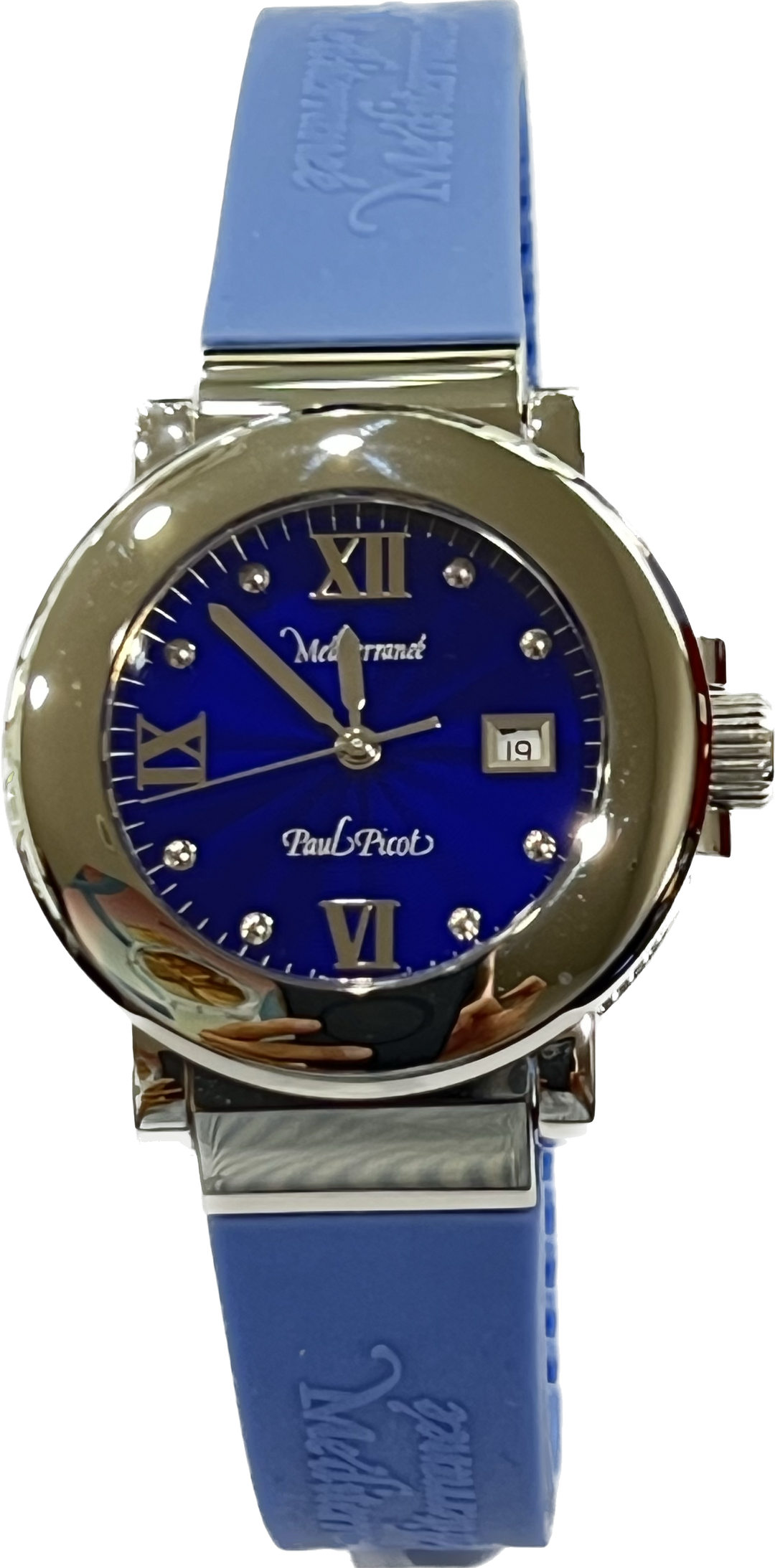 Paul Picot orologio  Mediterranee' 36mm blu quarzo acciaio 4108AZ