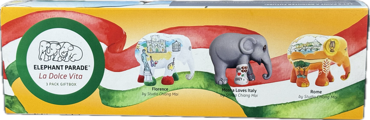 Elephant Parade multipack éléphants La Dolce Vita - Florence + Mosha Loves Italy + Rome
