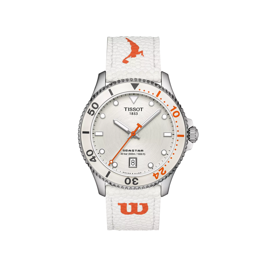 Tissot orologio Seastar Wilson WNBA special edition 40mm argento quarzo acciaio T120.410.17.011.00