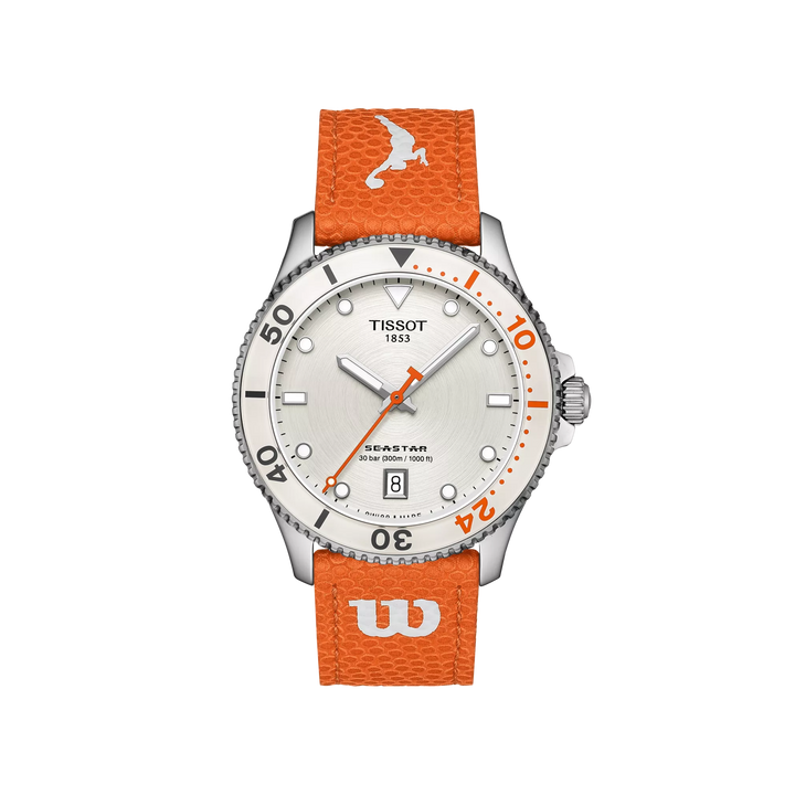 Tissot orologio Seastar Wilson WNBA special edition 40mm argento quarzo acciaio T120.410.17.011.00