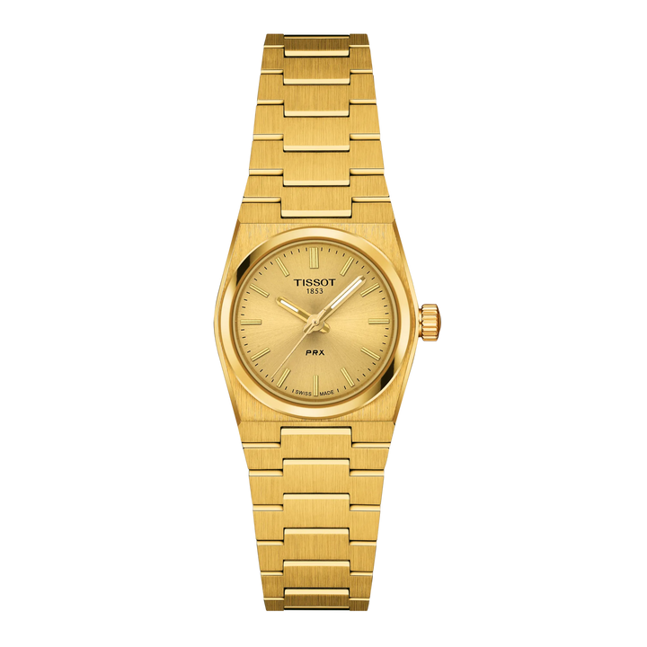 Tissot PRX 25mm champagne quartz acier or jaune finition PVD T137.010.33.021.00