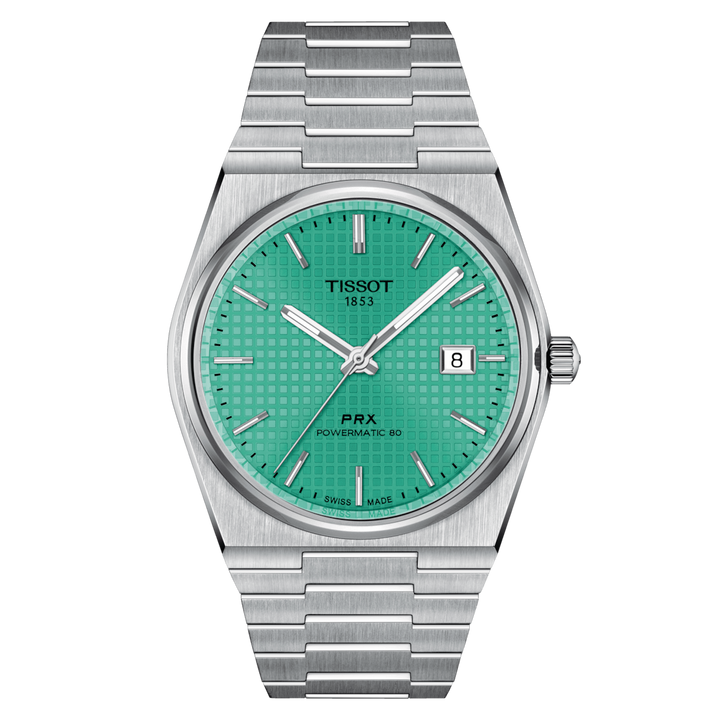 Montre Tissot PRX Powermatic 80 40 mm vert eau automatique acier T137.407.11.091.01