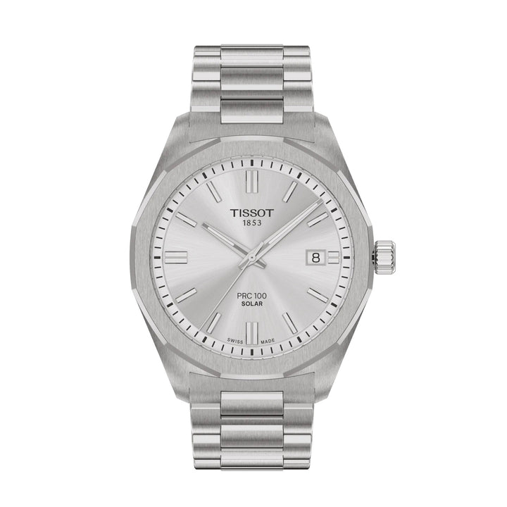 Tissot Uhr PRC 100 Solar 39 mm Silber Quarzstahl T151.422.11.031.00