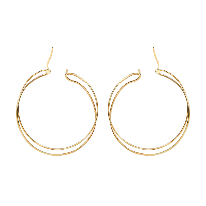 Breil rim earrings lightline steel IP Gold TJ3676 Finishing