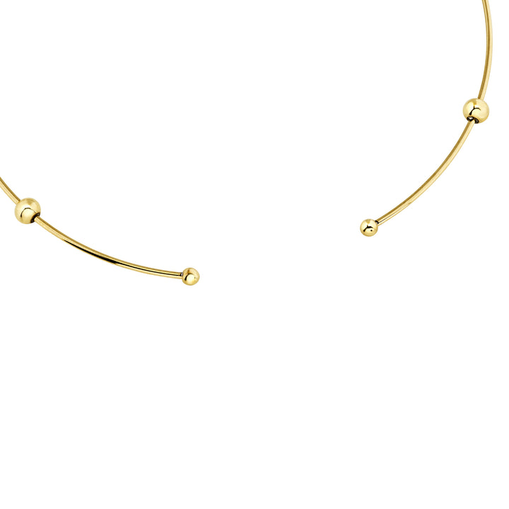 Collier Breil rigide Bubble en acier finition or IP et perles TJ3777