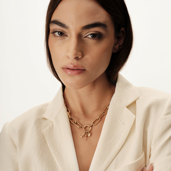 Collier Breil Love Ties en acier finition or IP TJ4074