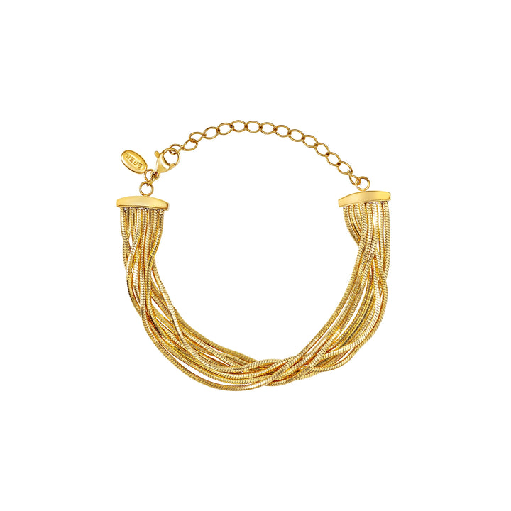 Brazalete Breil Falling Star en acero con acabado PVD en oro de 14 quilates TJ4232